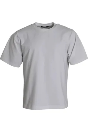 Dolce & Gabbana Top, Herre, Hvid, M, Bomuld, Hvid Bomuld T-shirt med Rund Hals og Korte Ærmer