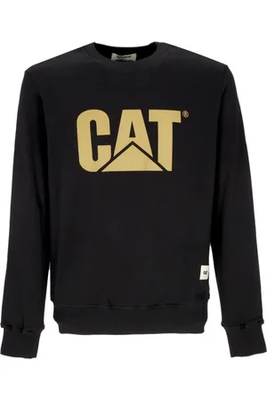 Caterpillar Sweathshirts & Hoodies, Herre, Sort, S, Uld, Sort Logo Crewneck Sweatshirt Stilfuld