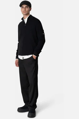 Quotrell Strik, Herre, Sort, M, Uld, Sort Herre Sweater, Stilfuld og Varm