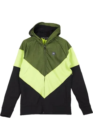 DOLLY NOIRE Sweathshirts & Hoodies, Herre, Flerfarvet, S, Flight Zip Hoodie Sort/Grøn