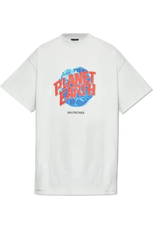 Balenciaga Top, unisex, Grå, S, Bomuld, T-shirt med `vintage` effekt