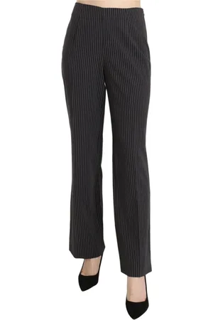 Bencivenga Bukser, Dame, Sort, S, Bomuld, Elegant Stribet Straight Fit Bukser