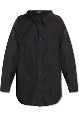 Balenciaga Bluser & Skjorter, Dame, Sort, XS, Bomuld, Asymmetrisk skjorte