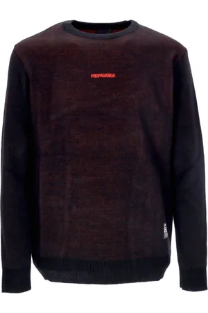 Propaganda Strik, Herre, Flerfarvet, S, Uld, Jacquard Jumper Sweater Sort/rød