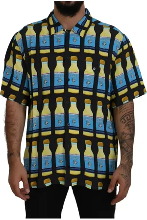 Dolce & Gabbana Skjorte, Herre, Flerfarvet, 2XL, Elegant Multi Print Casual Skjorte