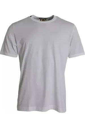 Dolce & Gabbana Top, Herre, Hvid, S, Bomuld, Hvid Bomulds T-shirt med Rund Hals og Korte Ærmer