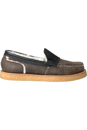 Dolce & Gabbana Sko, Herre, Sort, 40 1/2 EU, Læder, Luksus Læder Pels Loafers Sko