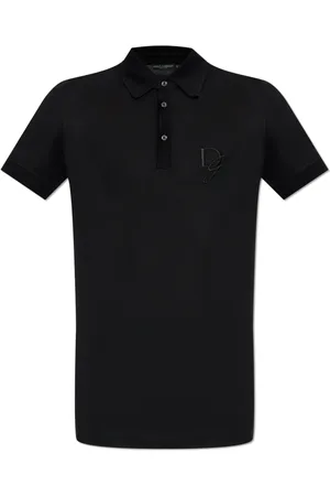 Dolce & Gabbana Top, Herre, Sort, S, Bomuld, Bomuldspolo med logo