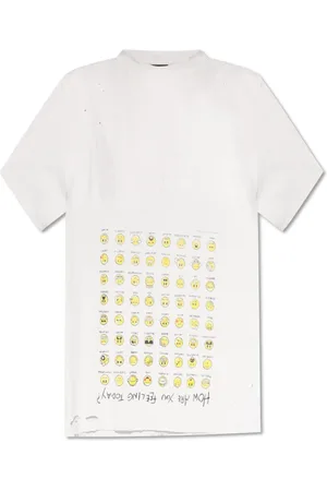 Balenciaga Top, Dame, Hvid, XL, Bomuld, T-shirt med vintageeffekt