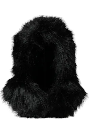 Dolce & Gabbana Tilbehør, Dame, Sort, 57 CM, Faux Fur, Sort Faux Fur Wrap Hat