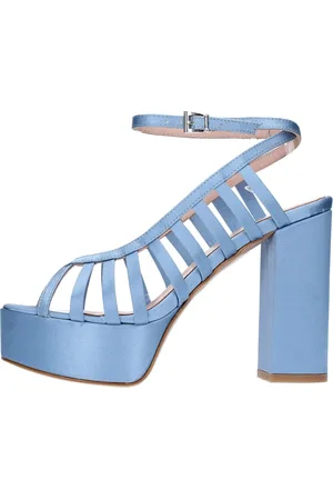 ANNA F. Sko, Dame, Blå, 36 EU, Læder, Sandal Clear