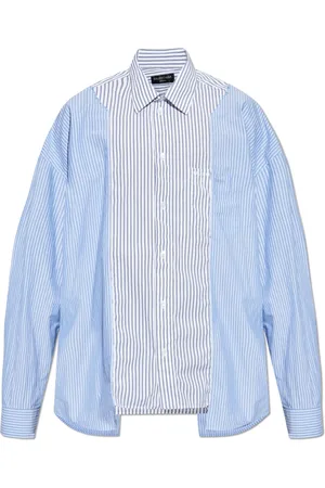 Balenciaga Skjorte, Herre, Blå, XS, Bomuld, Skjorte med stribet mønster