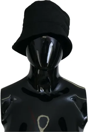 Dolce & Gabbana Tilbehør, Dame, Sort, 57 CM, Nylon, Italiensk Håndværk Sort Bucket Hat