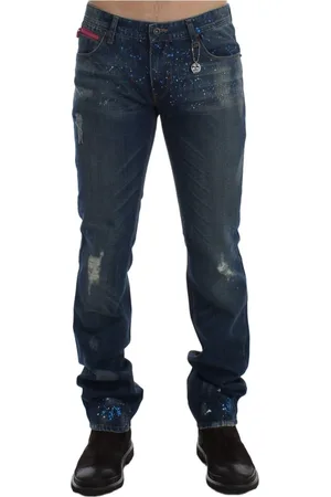 Costume National Jeans, Herre, Blå, W34, Blå Vasket Slim Fit Jeans