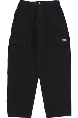 Obey Bukser, Herre, Sort, W36, Bomuld, Sorte Cargo Bukser med Lommer