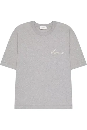 LANEUS Top, Herre, Grå, L, Bomuld, Casual T-shirt med fedt slogan