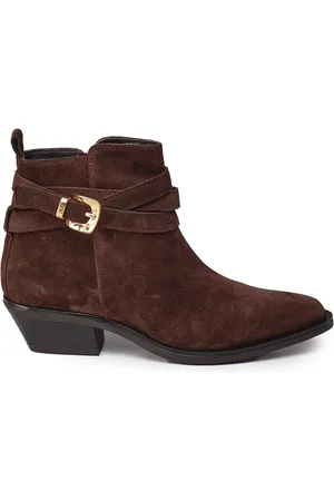 carmens Sko, Dame, Brun, 39 EU, Brun Cowboy Støvler med Side Lynlås