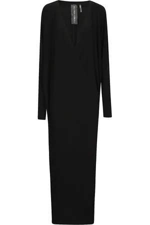 Norma Kamali Kjole, Dame, Sort, 2XS, Polyester, Wrap Side Slit Kjole