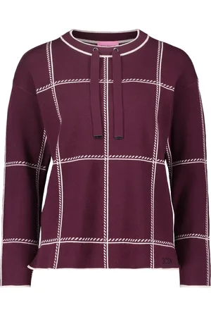 Betty Barclay Strik, Dame, Rød, 2XL, Ternet Striktrøje, Cool og Afslappet