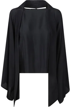 FEDERICA TOSI Bluser & Skjorter, Dame, Sort, S, Elegant Bluse med Lange Ærmer
