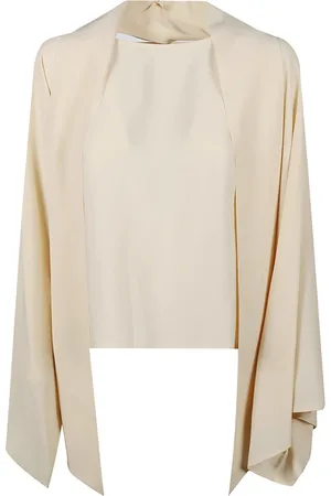 FEDERICA TOSI Bluser & Skjorter, Dame, Hvid, S, Uld, Stilfuld Langærmet Bluse