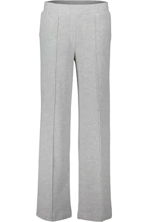 Betty & Co Bukser, Dame, Grå, 2XL, Uld, Elegant Wide Leg Pull-On Bukser