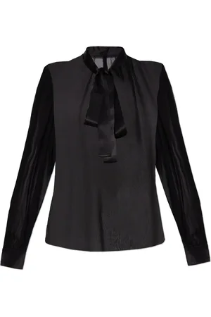 Dolce & Gabbana Bluser & Skjorter, Dame, Sort, 2XS, Satin, Gennemsigtig skjorte