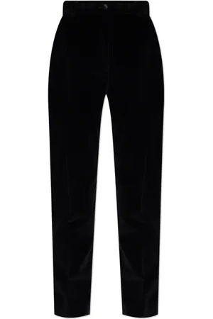 Dolce & Gabbana Bukser, Dame, Sort, M, Bomuld, Fløjlsbukser med sidelister