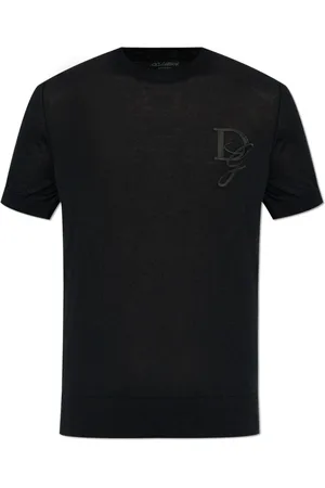 Dolce & Gabbana Strik, Herre, Sort, M, Kashmir sweater med logo