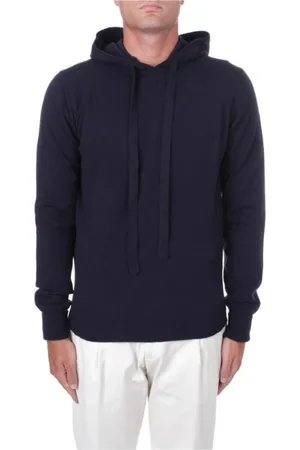 ALPHA STUDIO Sweathshirts & Hoodies, Herre, Blå, S, Uld, Blå Uld Hættetrøje
