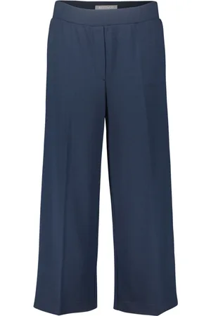 Betty & Co Bukser, Dame, Blå, 2XL, Uld, Elegant High-Waist Bukser