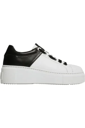 VALENTINO Sko, Dame, Hvid, 40 EU, Læder, Læder Sneaker Hvid/Sort Kvinder
