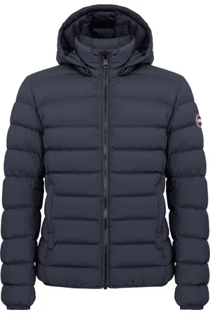 Colmar Jakke, Herre, Blå, 4XL, Uld, Blå interfrakke med Aftagelig Hætte