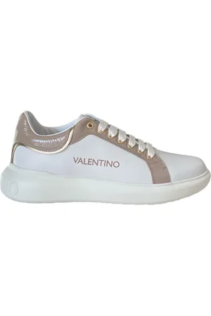 VALENTINO Sko, Dame, Hvid, 39 EU, Læder, Hvid læder sneaker med nøgne indsatser