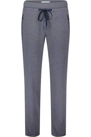 Betty & Co Bukser, Dame, Blå, 3XL, Uld, Moderne Slip-On Bukser med Lynlåslommer