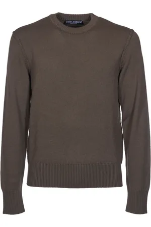 Dolce & Gabbana Strik, Herre, Brun, L, Rundhalset sweater med lange ærmer