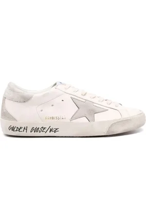 Golden Goose Sko, Herre, Hvid, 40 EU, Uld, Hvide sneakers med sølvstjerne