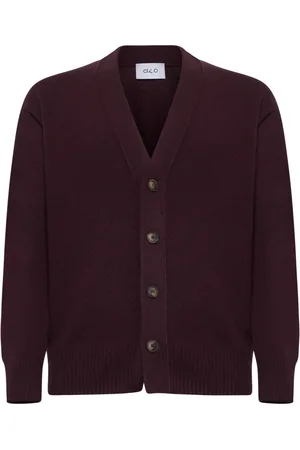 D4.0 Strik, Herre, Rød, L, Uld, Bordeaux Sweaters til Stilfuldt Look
