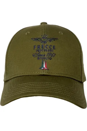 Aeronautica Militare Tilbehør, unisex, Grøn, ONE SIZE, Bomuld, Mørkegrøn Baseballkasket med Tricolor Pilelogo