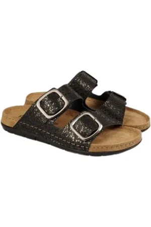 Rohde Sko, Dame, Sort, 41 EU, Læder, Læder Memory Sandal Tøfler