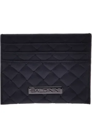 BALDININI Tilbehør, Herre, Sort, ONE SIZE, Card holder in leather with woven print