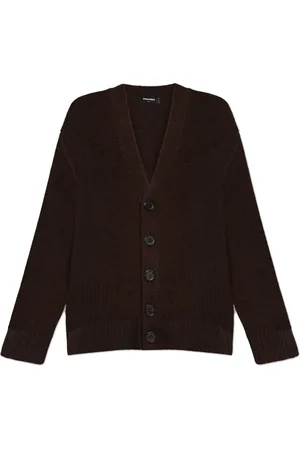 Dsquared2 Strik, Dame, Brun, XS, Uld, Uld Cardigan