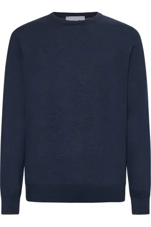 D4.0 Strik, Herre, Blå, 2XL, Uld, Blå Sweaters til Mænd
