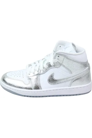 Jordan Sko, Dame, Grå, 42 1/2 EU, Metallic Silver Mid SE Sneakers