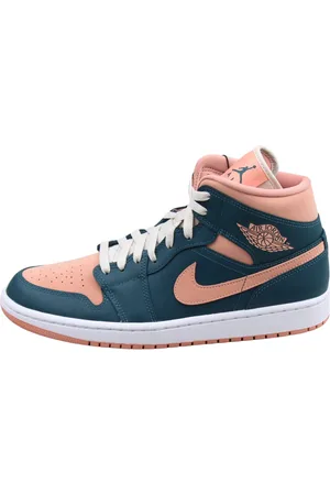 Jordan Sko, Herre, Blå, 44 EU, Læder, Mørk Teal Grøn Mid Sneaker