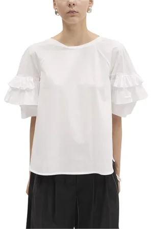 MEIMEIJ Bluser & Skjorter, Dame, Hvid, 2XS, Bomuld, Afslappet Bomuld T-shirt