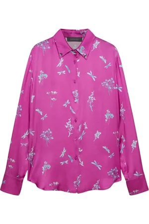 Elena Miro Bluser & Skjorter, Dame, Lyserød, 3XL, Blomstret Viskose Ecovero Skjorte