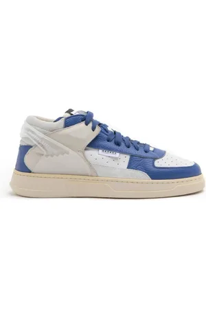 RUN OF Sko, Herre, Flerfarvet, 43 EU, Læder, Cowcalf Læder Sneakers med Memory Gel