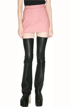 Rick Owens Nederdel, Dame, Lyserød, 2XS, Bomuld, Coated Mini Skirt