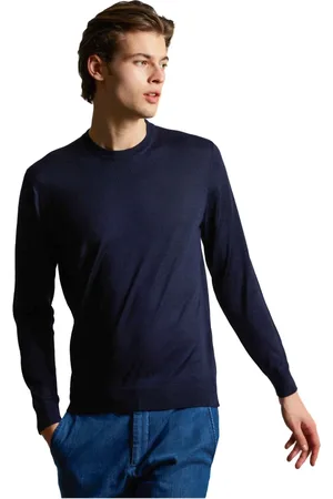 COLOMBO Strik, Herre, Blå, 3XL, Uld, Blå Kid Uld Sweater